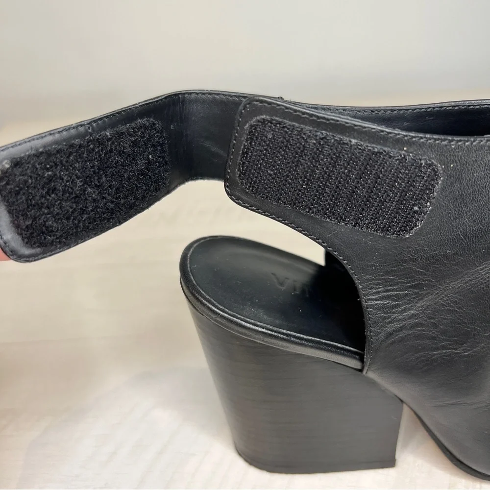 Vince Ingrid Black Leather Slingback Ankle Bootie